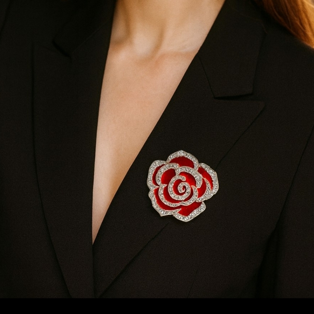 Flower Alloy Rhinestone Brooch